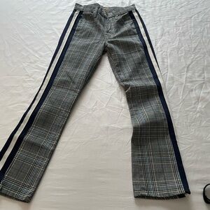 Mother Brand Plaid Boot Cut with Side Stripes